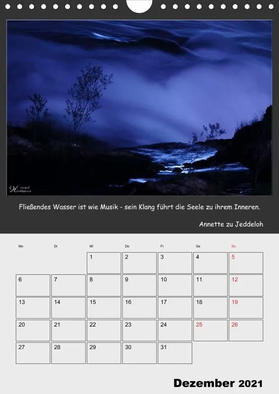 Holistic Arts Rheinfall-Termin-Kalender 2021 - Lebendiges Wasser