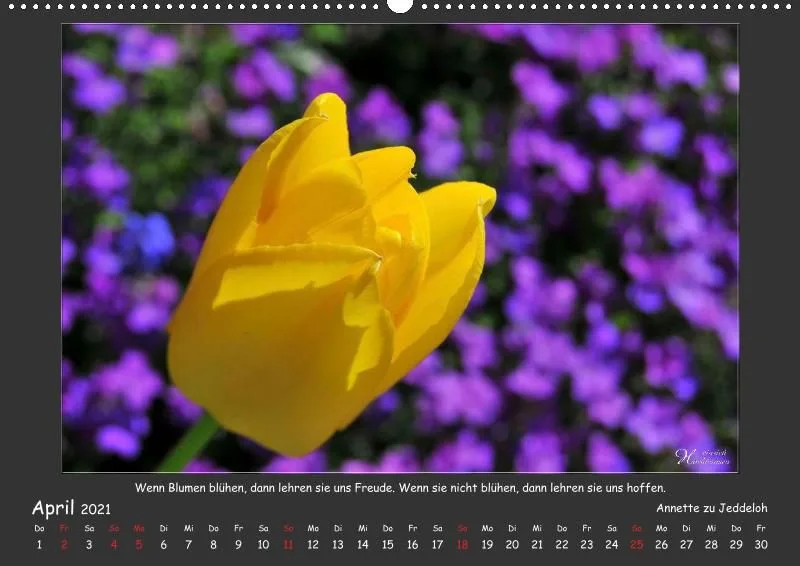 Holistic Arts Blumen-Kalender 2021 - Lächeln der Erde A2