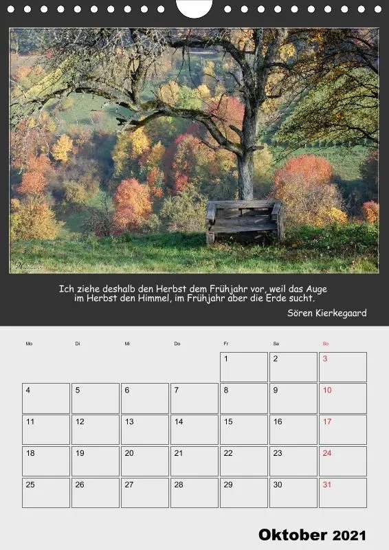 Holistic Arts Jahreszeiten Termin-Kalender 2021 - Jahreszeiten
