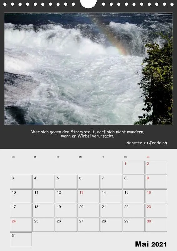 Holistic Arts Rheinfall-Termin-Kalender 2021 - Lebendiges Wasser