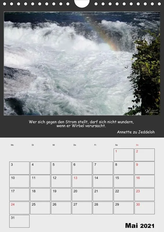 Holistic Arts Rheinfall-Termin-Kalender 2021 - Lebendiges Wasser