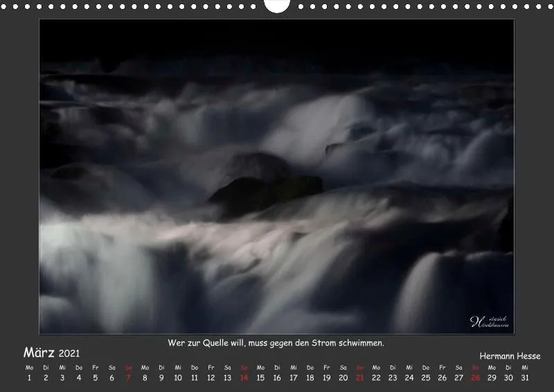 Holistic Arts Rheinfall-Kalender 2021 - Lebendiges Wasser A3