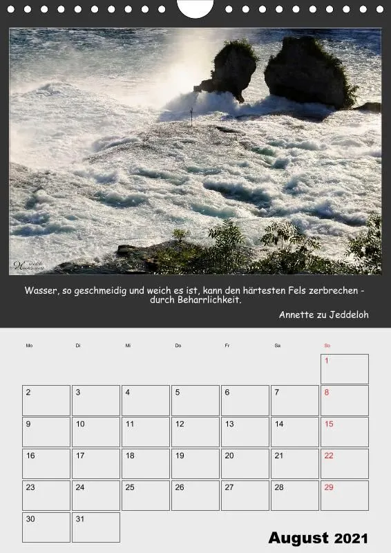 Holistic Arts Rheinfall-Termin-Kalender 2021 - Lebendiges Wasser