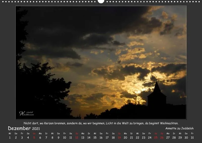 Holistic Arts Sonnenuntergang Kalender 2021 - Sonnenuntergang A2