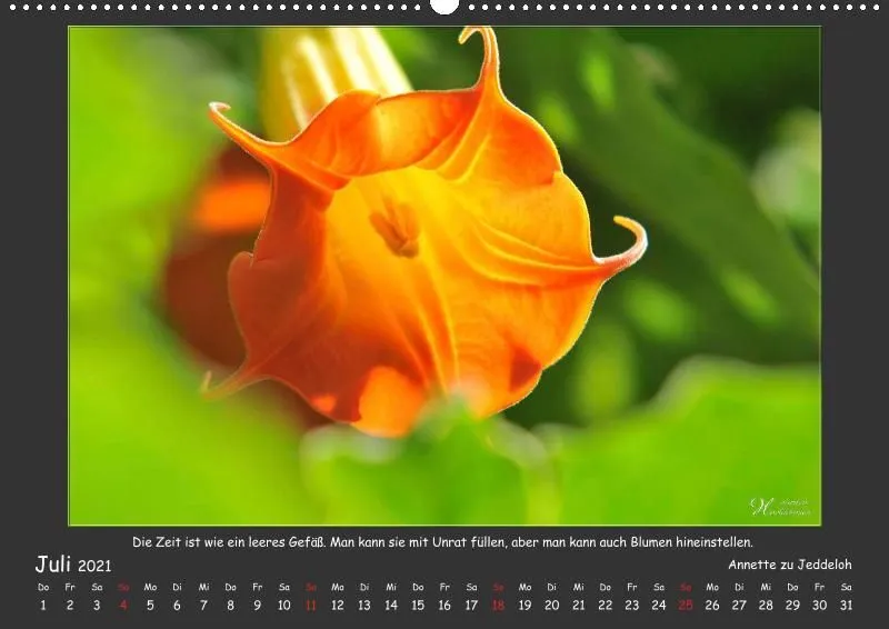 Holistic Arts Blumen-Kalender 2021 - Lächeln der Erde A2