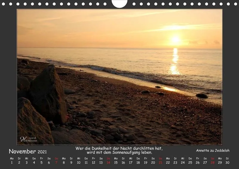 Holistic Arts Sonnenuntergang Kalender 2021 - Sonnenuntergang A4