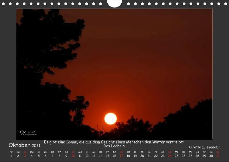 Holistic Arts Sonnenuntergang Kalender 2021 - Sonnenuntergang A4