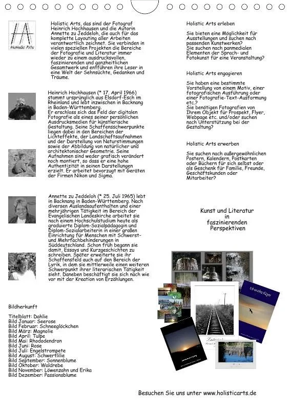 Holistic Arts Blumen-Termin-Kalender 2021 - Lächeln der Erde