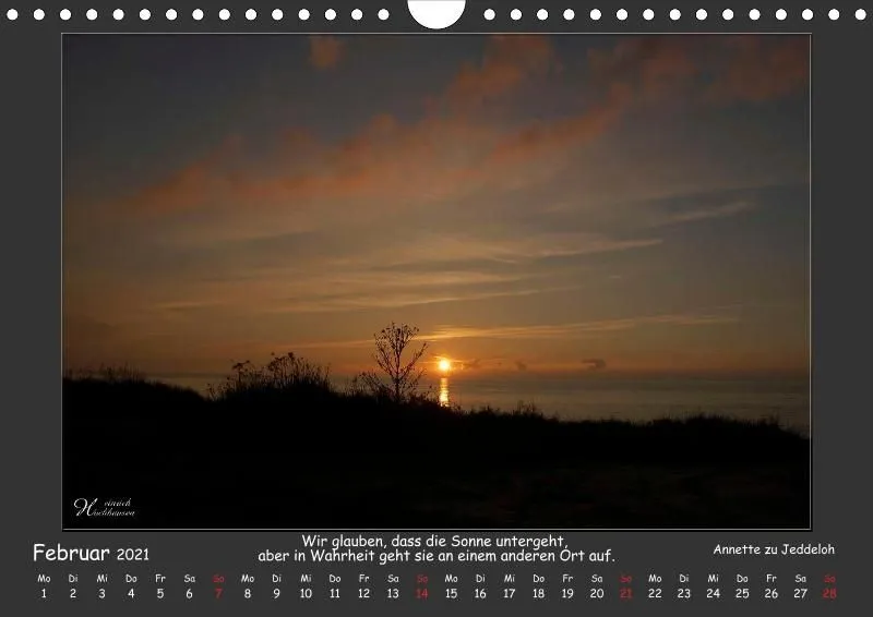 Holistic Arts Sonnenuntergang Kalender 2021 - Sonnenuntergang A4