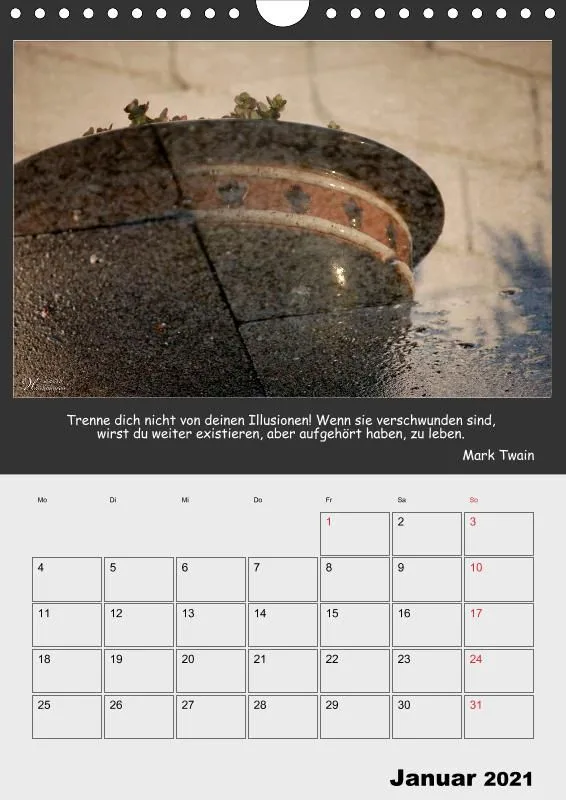 Holistic Arts Spiegelungen-Termin-Kalender 2021- Illusionen