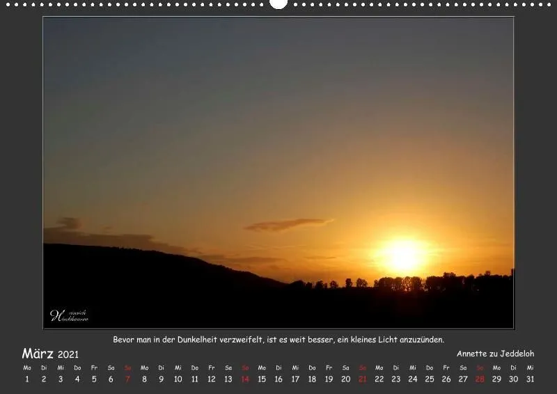 Holistic Arts Sonnenuntergang Kalender 2021 - Sonnenuntergang A2
