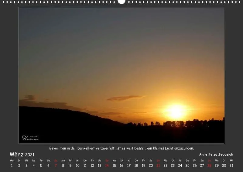 Holistic Arts Sonnenuntergang Kalender 2021 - Sonnenuntergang A2