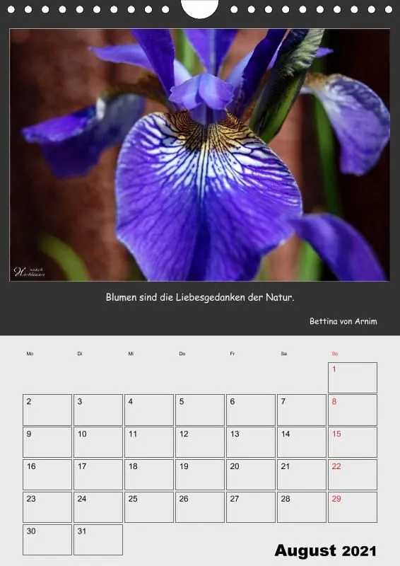 Holistic Arts Blumen-Termin-Kalender 2021 - Lächeln der Erde