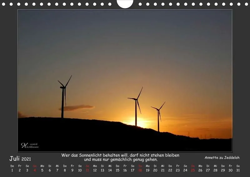 Holistic Arts Sonnenuntergang Kalender 2021 - Sonnenuntergang A4