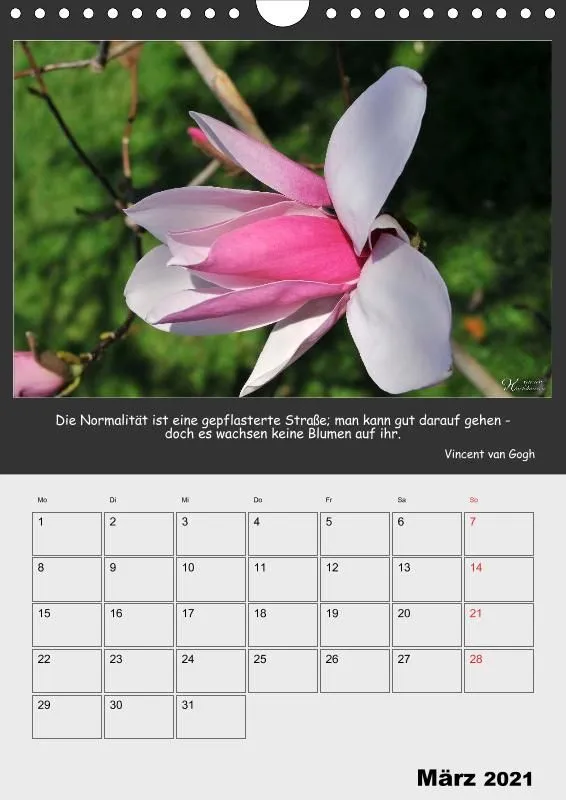 Holistic Arts Blumen-Termin-Kalender 2021 - Lächeln der Erde