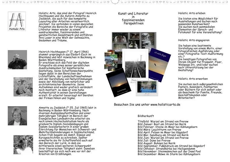 Holistic Arts Strand-Kalender 2021 - Strandgut A2