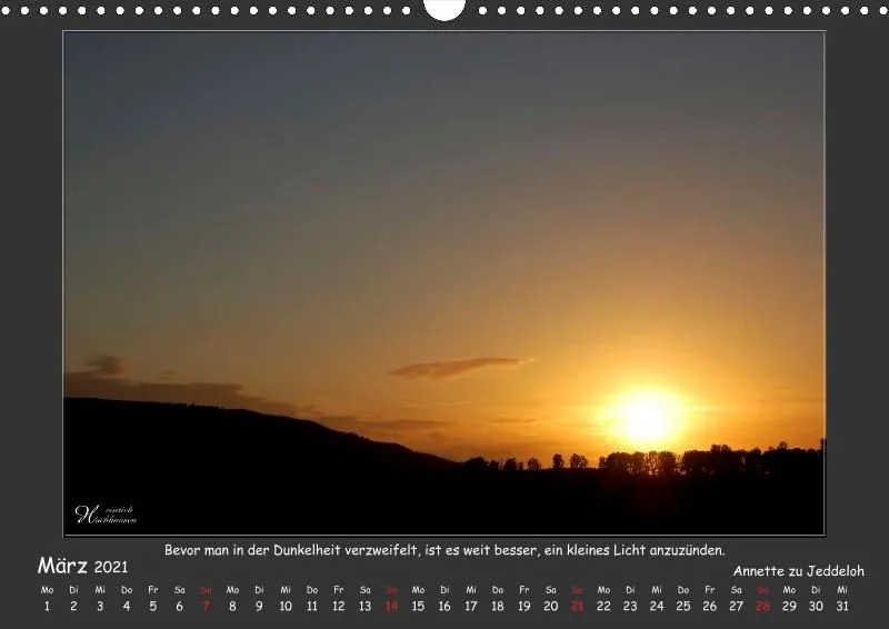 Holistic Arts Sonnenuntergang Kalender 2021 - Sonnenuntergang A3