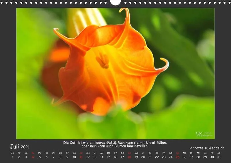 Holistic Arts Blumen-Kalender 2021 - Lächeln der Erde A3