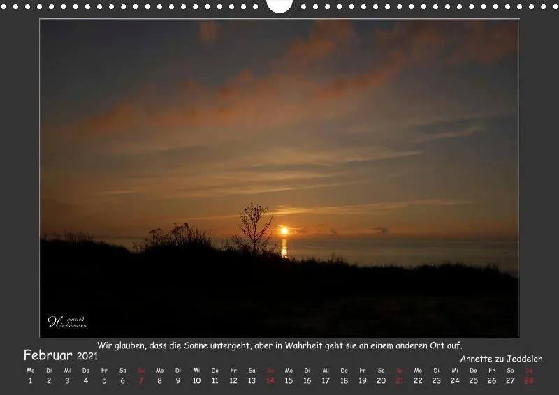 Holistic Arts Sonnenuntergang Kalender 2021 - Sonnenuntergang A3
