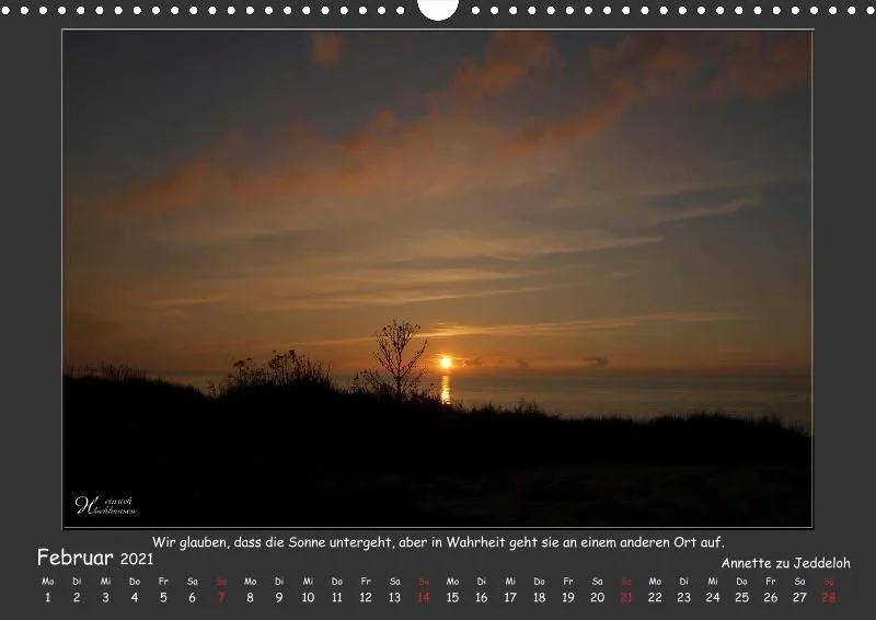 Holistic Arts Sonnenuntergang Kalender 2021 - Sonnenuntergang A3
