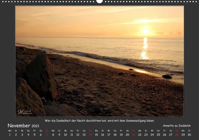 Holistic Arts Sonnenuntergang Kalender 2021 - Sonnenuntergang A2
