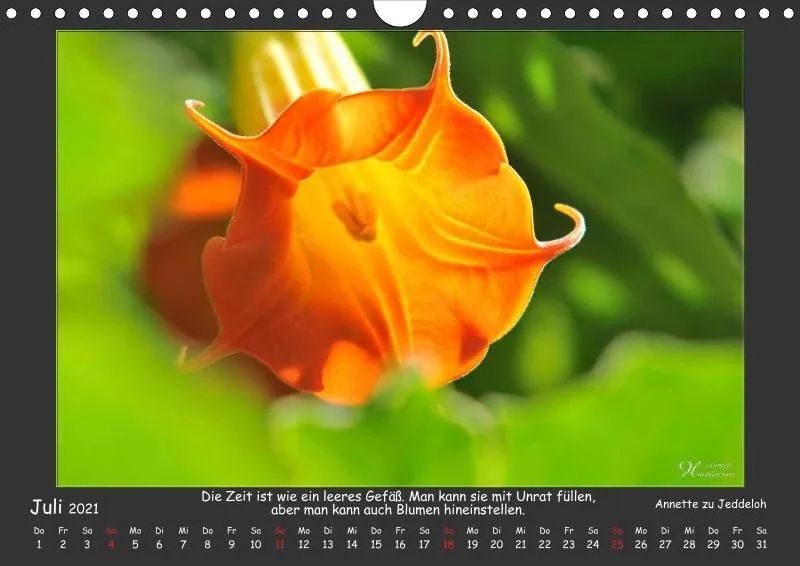 Holistic Arts Blumen-Kalender 2021 - Lächeln der Erde A4