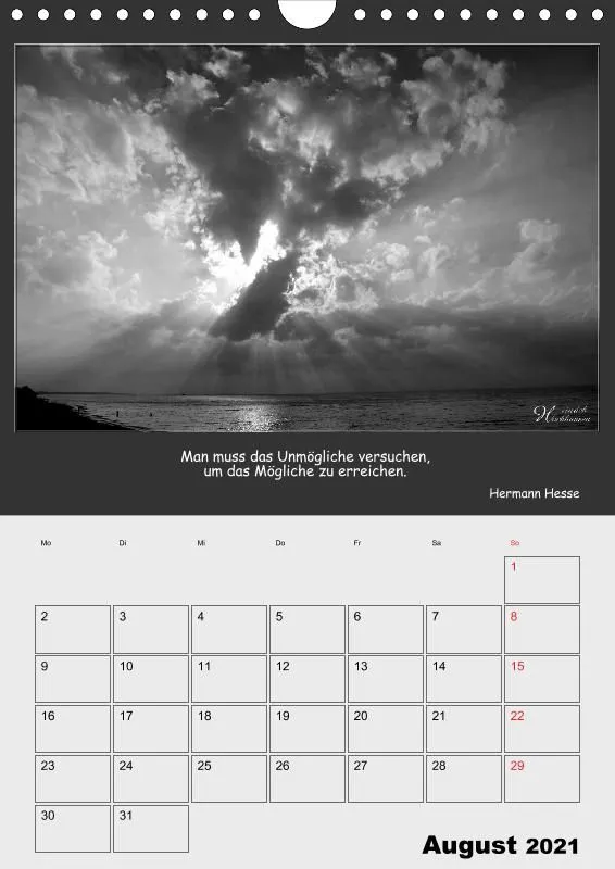 Holistic Arts Schwarzweiß-Termin-Kalender 2021 - Kontraste