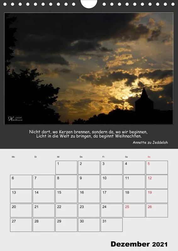 Holistic Arts Sonnenuntergang Termin-Kalender 2021 - Sonnenuntergang