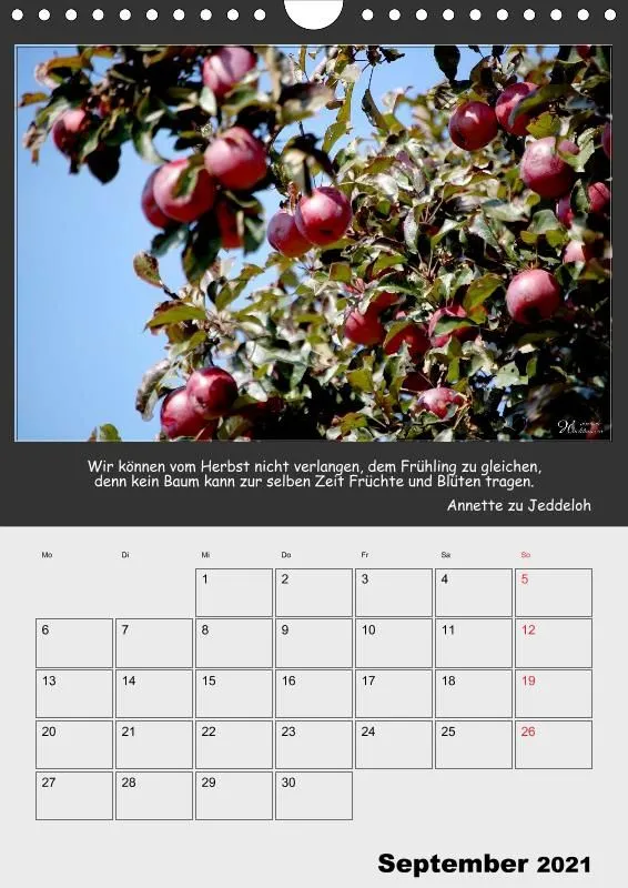 Holistic Arts Jahreszeiten Termin-Kalender 2021 - Jahreszeiten