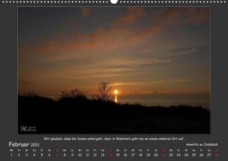 Holistic Arts Sonnenuntergang Kalender 2021 - Sonnenuntergang A2