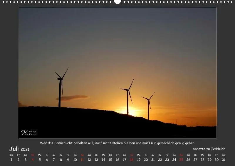 Holistic Arts Sonnenuntergang Kalender 2021 - Sonnenuntergang A2