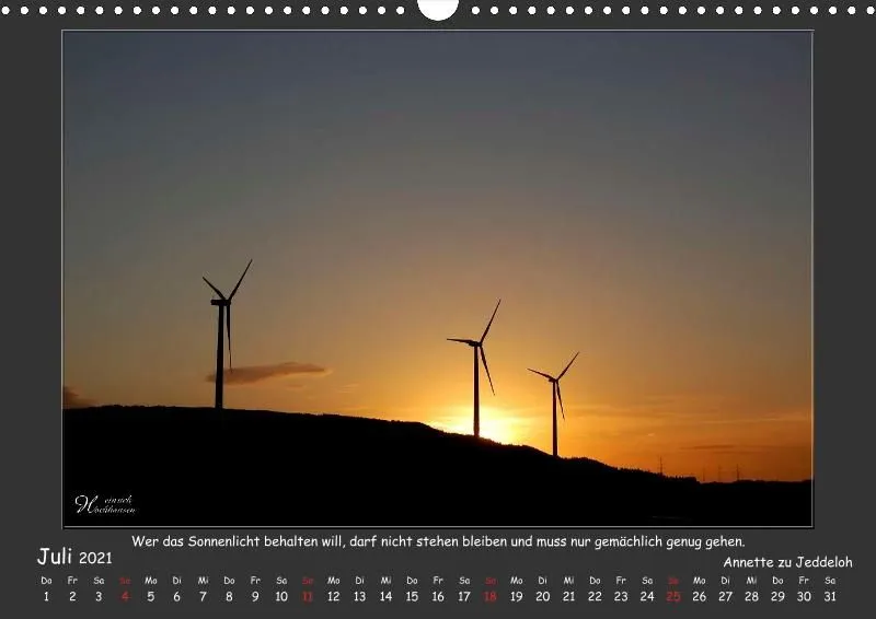 Holistic Arts Sonnenuntergang Kalender 2021 - Sonnenuntergang A3