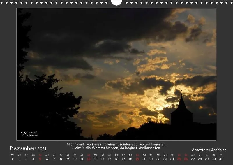Holistic Arts Sonnenuntergang Kalender 2021 - Sonnenuntergang A3
