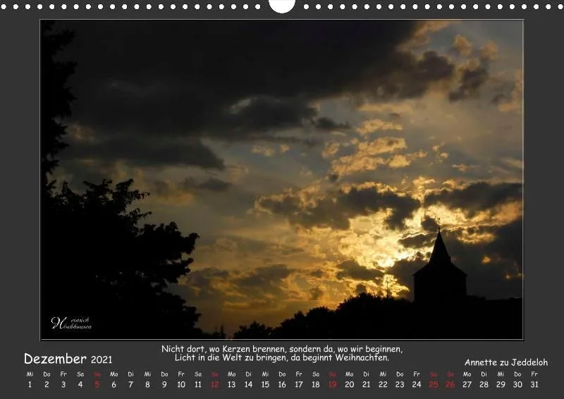 Holistic Arts Sonnenuntergang Kalender 2021 - Sonnenuntergang A3