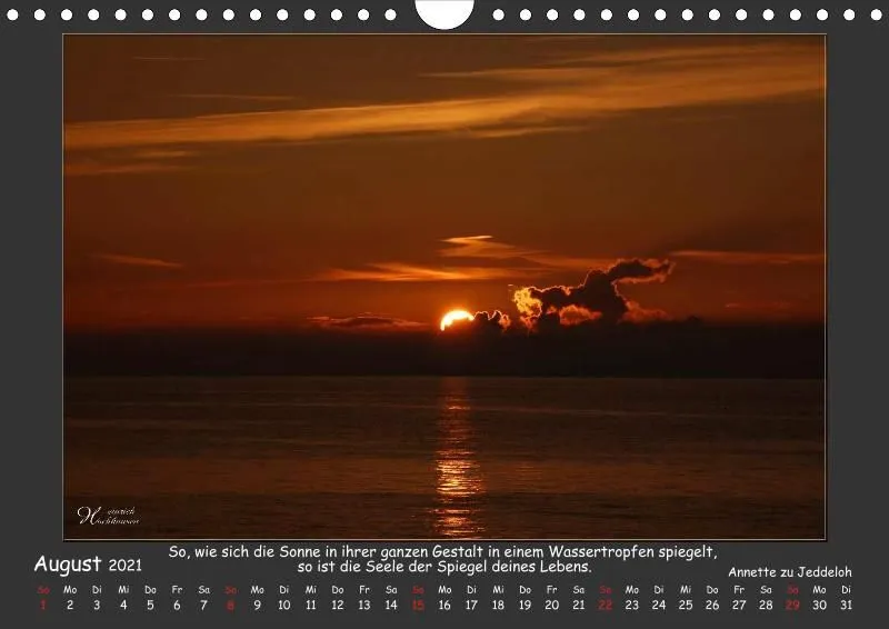 Holistic Arts Sonnenuntergang Kalender 2021 - Sonnenuntergang A4