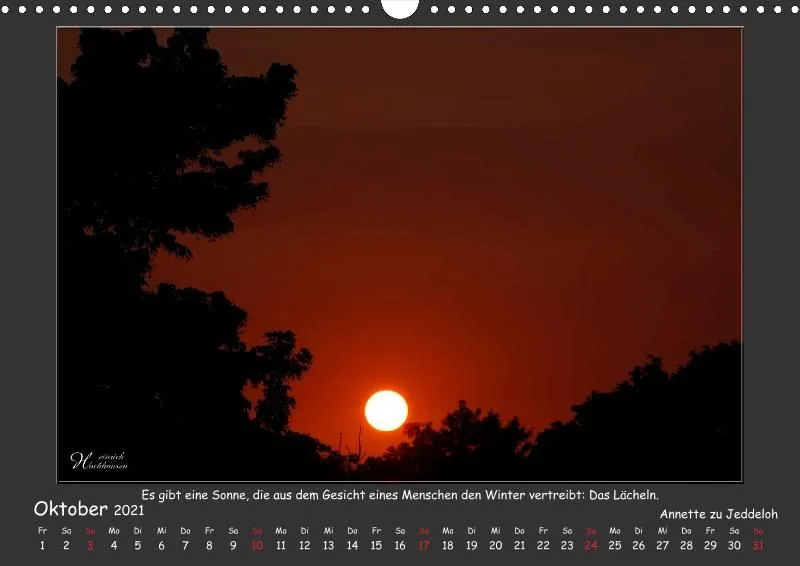 Holistic Arts Sonnenuntergang Kalender 2021 - Sonnenuntergang A3