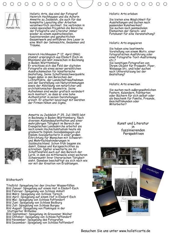 Holistic Arts Spiegelungen-Termin-Kalender 2021- Illusionen