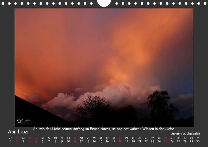 Holistic Arts Sonnenuntergang Kalender 2021 - Sonnenuntergang A4