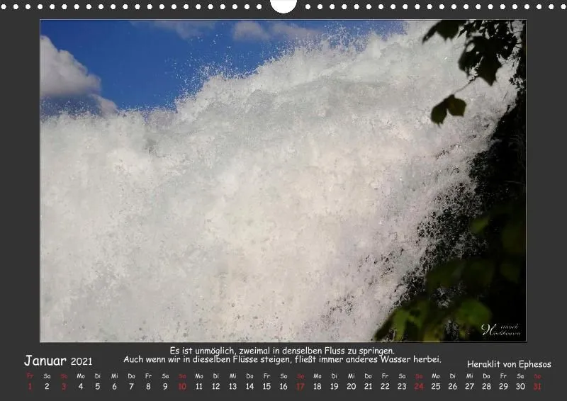 Holistic Arts Rheinfall-Kalender 2021 - Lebendiges Wasser A3