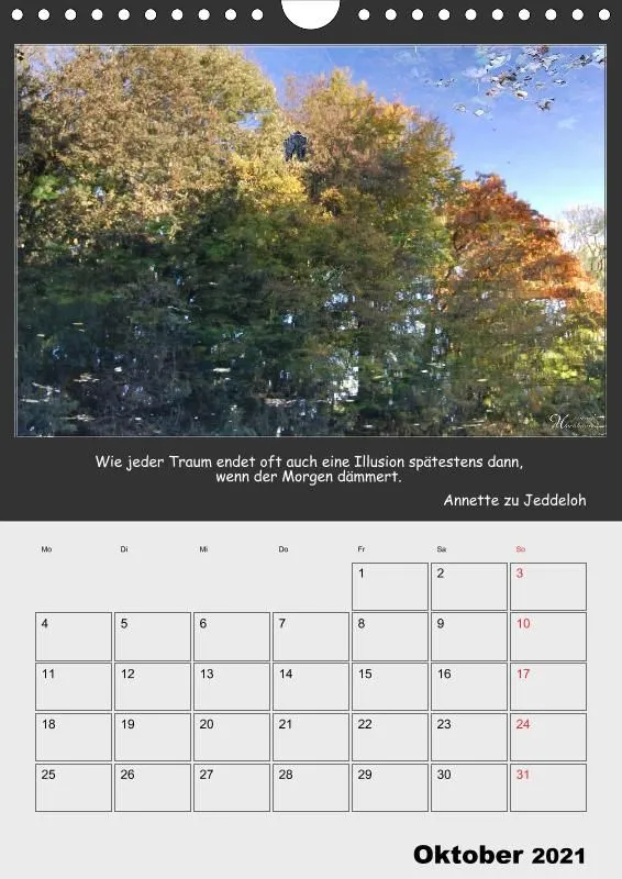 Holistic Arts Spiegelungen-Termin-Kalender 2021- Illusionen