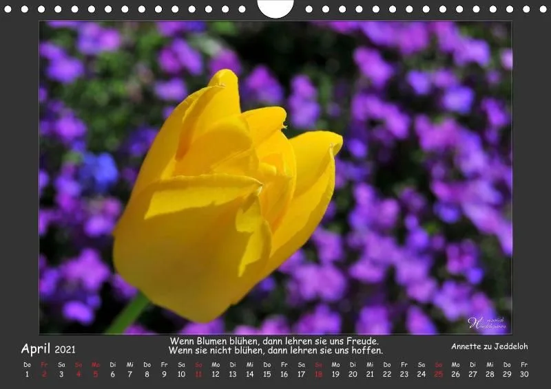 Holistic Arts Blumen-Kalender 2021 - Lächeln der Erde A4