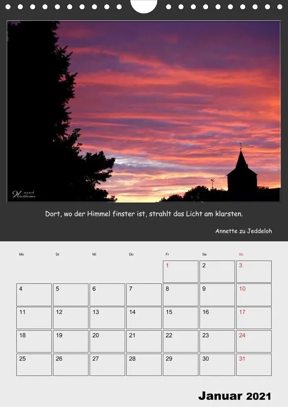 Holistic Arts Sonnenuntergang Termin-Kalender 2021 - Sonnenuntergang