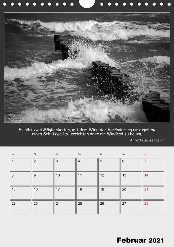 Holistic Arts Schwarzweiß-Termin-Kalender 2021 - Kontraste