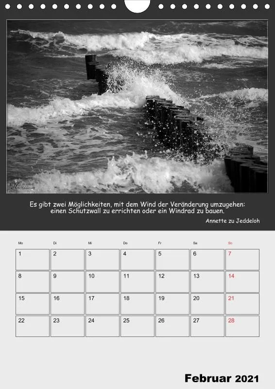 Holistic Arts Schwarzweiß-Termin-Kalender 2021 - Kontraste