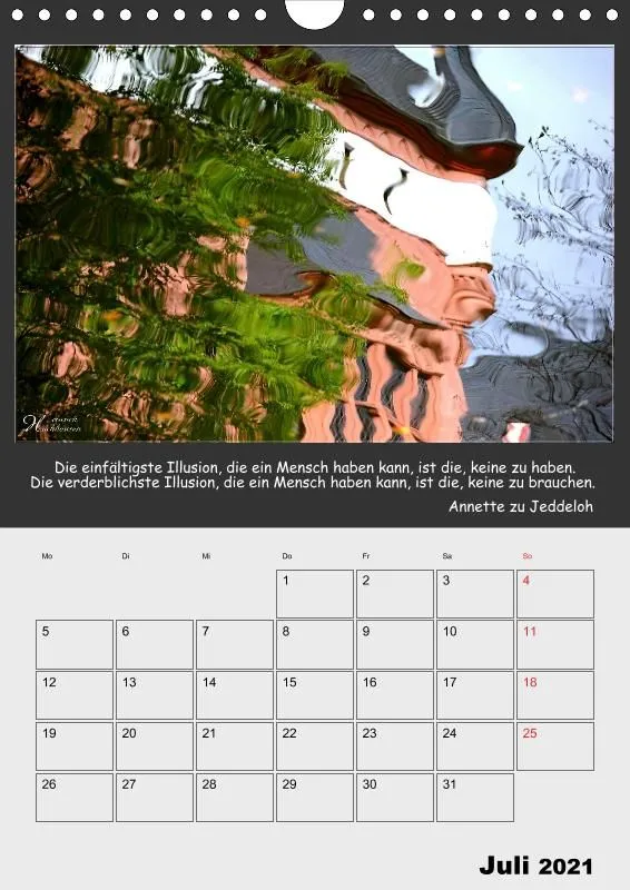 Holistic Arts Spiegelungen-Termin-Kalender 2021- Illusionen