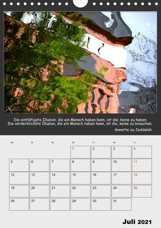 Holistic Arts Spiegelungen-Termin-Kalender 2021- Illusionen