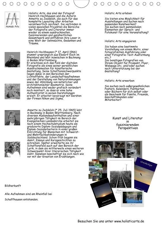 Holistic Arts Rheinfall-Termin-Kalender 2021 - Lebendiges Wasser