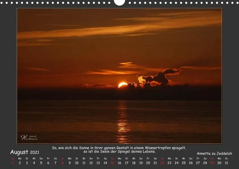 Holistic Arts Sonnenuntergang Kalender 2021 - Sonnenuntergang A3