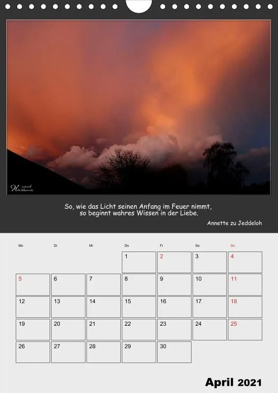Holistic Arts Sonnenuntergang Termin-Kalender 2021 - Sonnenuntergang