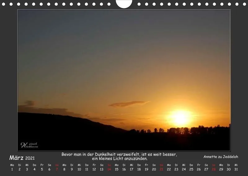 Holistic Arts Sonnenuntergang Kalender 2021 - Sonnenuntergang A4
